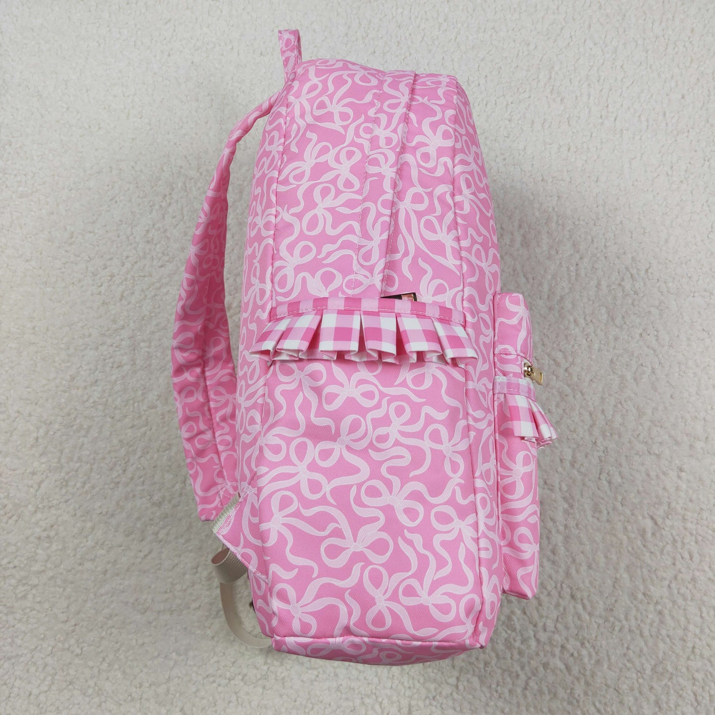 BA0308 Pink Bows Ruffle Backpack 5*13.5*17 inches 202508 RTS