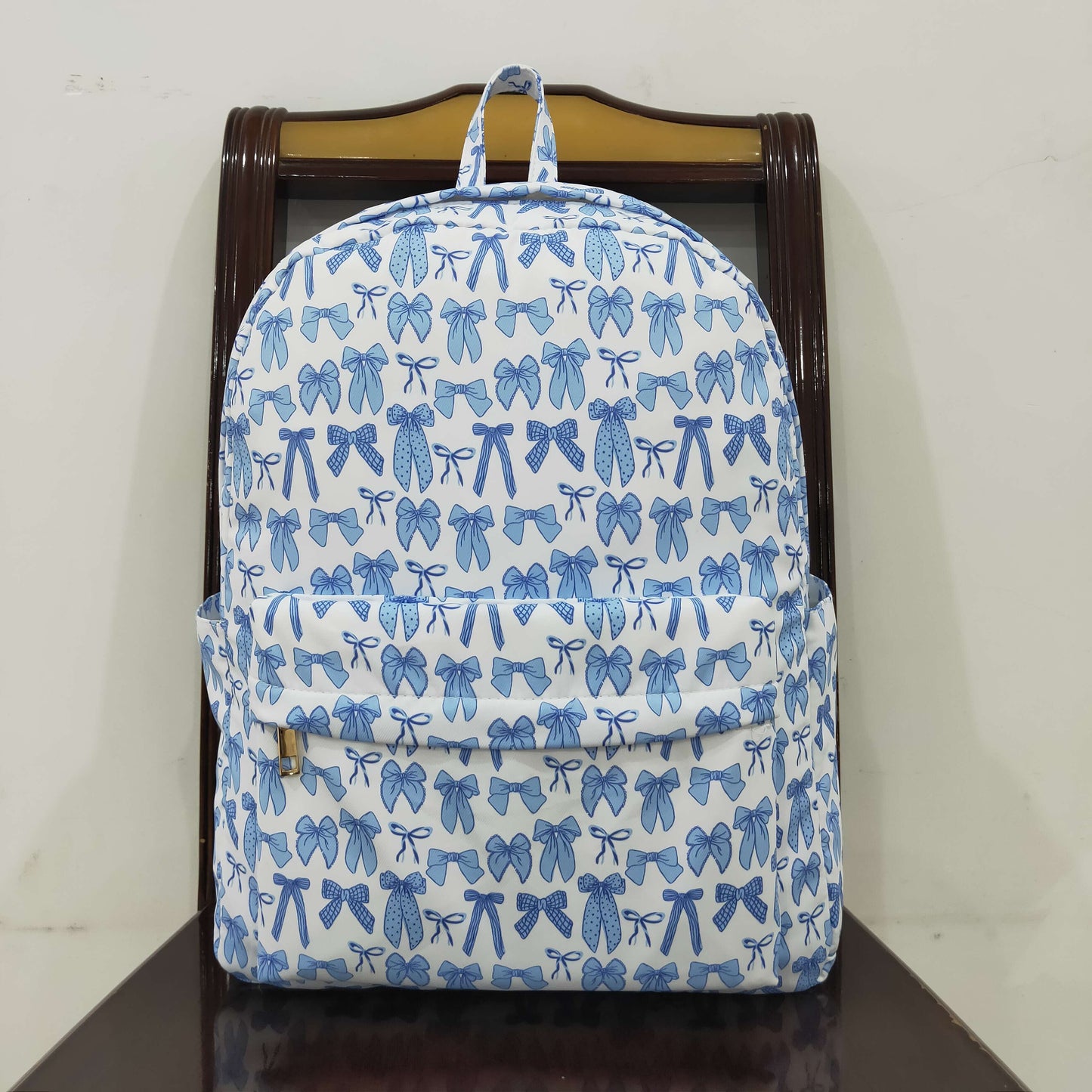 BA0322 White Blue Bows  Backpack 202507 RTS