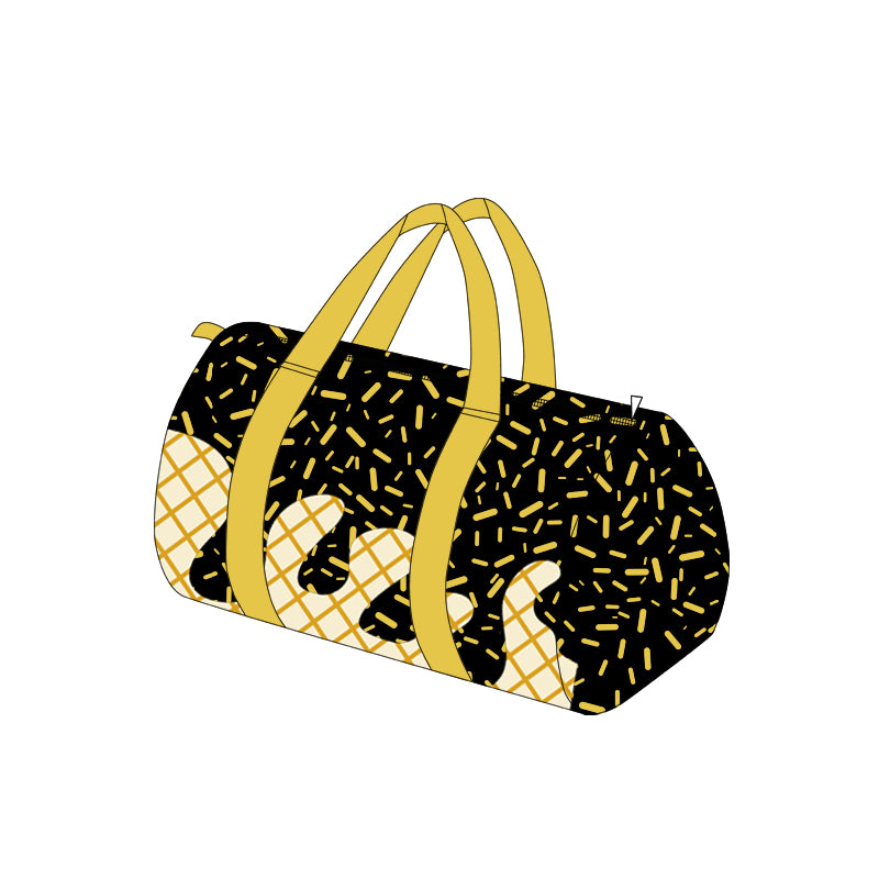 Preorder BA0324 Black Yellow Gym Bag Boutique Travel Handbag 7.9*18.5*11.2 inches 202506