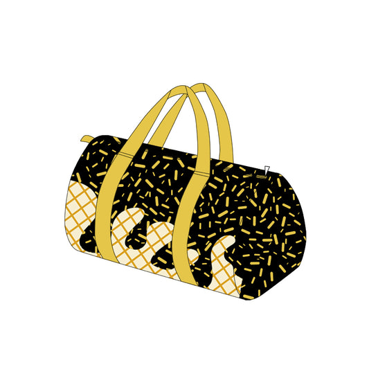 Preorder BA0324 Black Yellow Gym Bag Boutique Travel Handbag 7.9*18.5*11.2 inches 202506