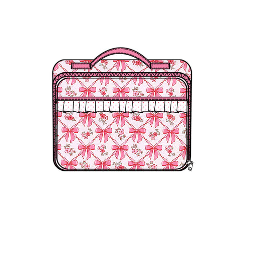 Preorder BA0326 Hot Pink Bows Flower Ruffle Lunch Bag 202506