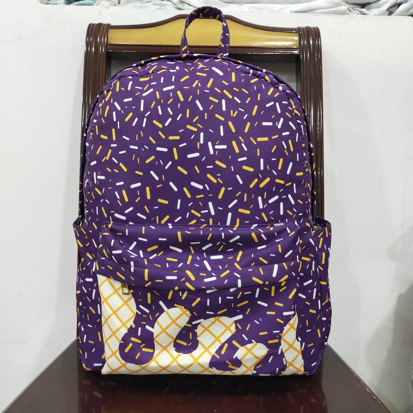 BA0327 Waffle Ice Cream Purple Backpack 202511 RTS
