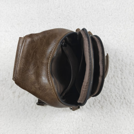 BA0331 Dark Brown Western Crossbody Leather Bag 202507 RTS Free Shipping Over 2 KG