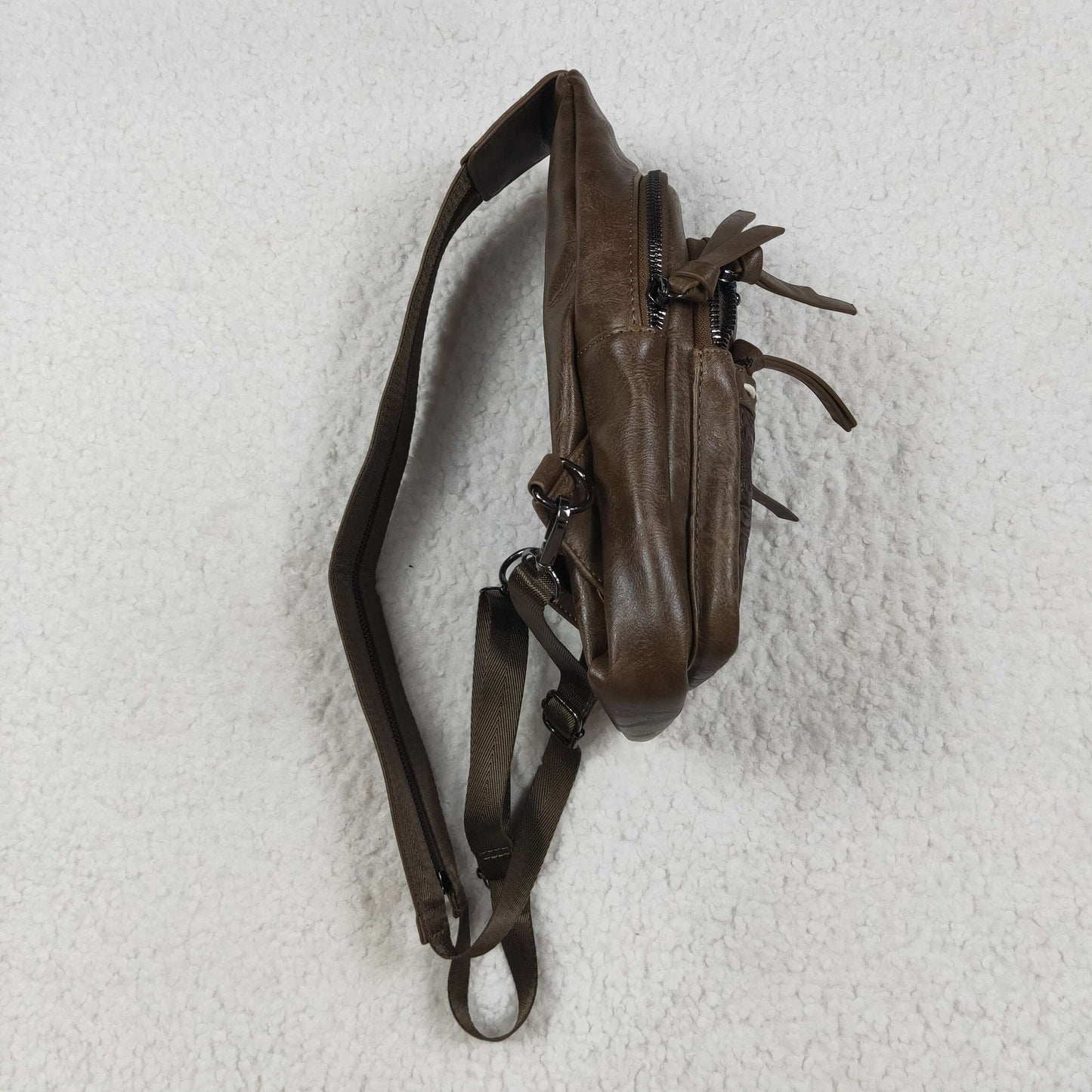 BA0331 Dark Brown Western Crossbody Leather Bag 202507 RTS Free Shipping Over $100