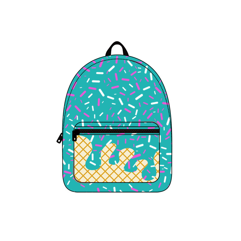 Preorder BA0335 Waffle Ice Cream Blue Green Backpack 202507