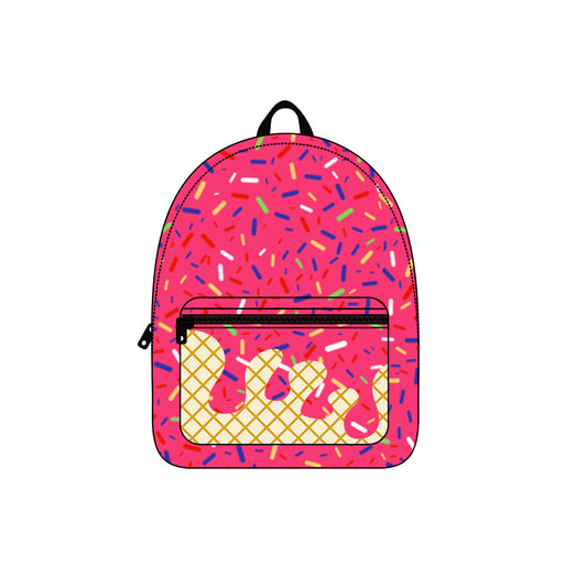 Preorder BA0336 Waffle Ice Cream Rose Red Backpack 202507
