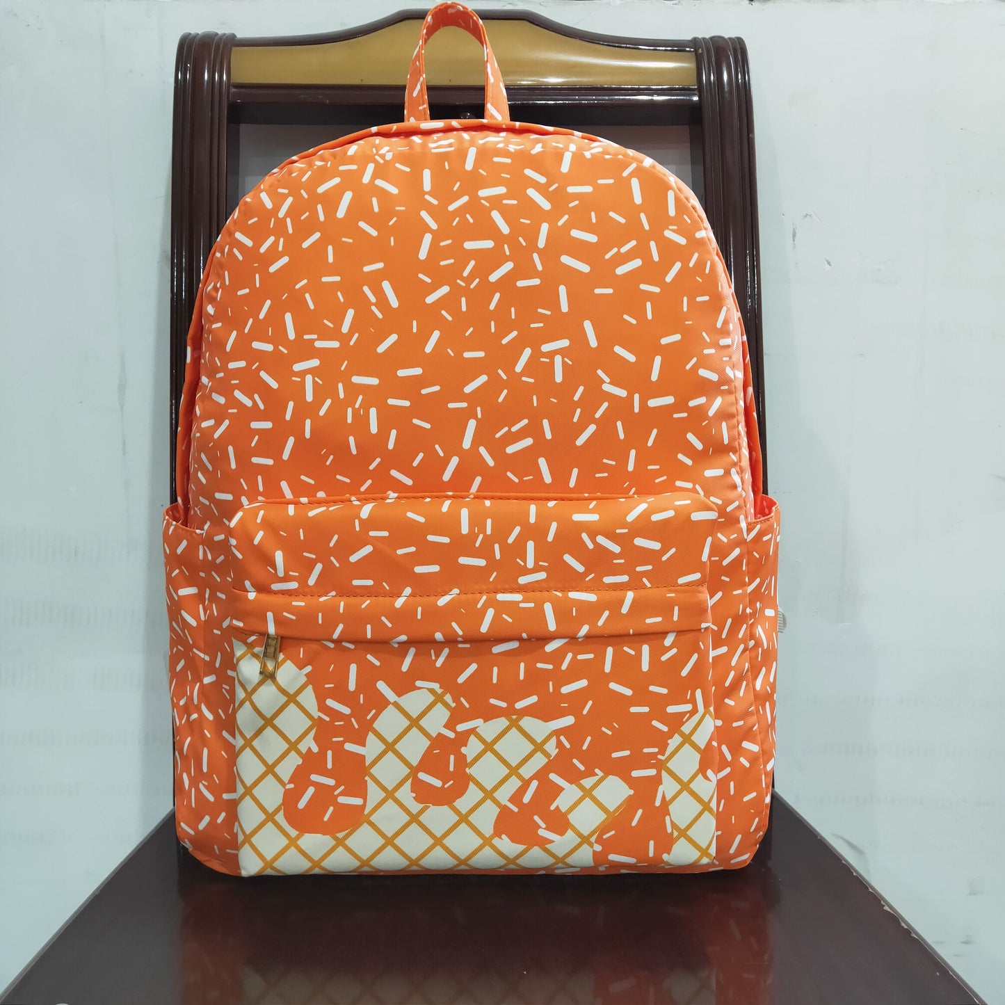 BA0339 Waffle Ice Cream Orange Backpack 202511 RTS