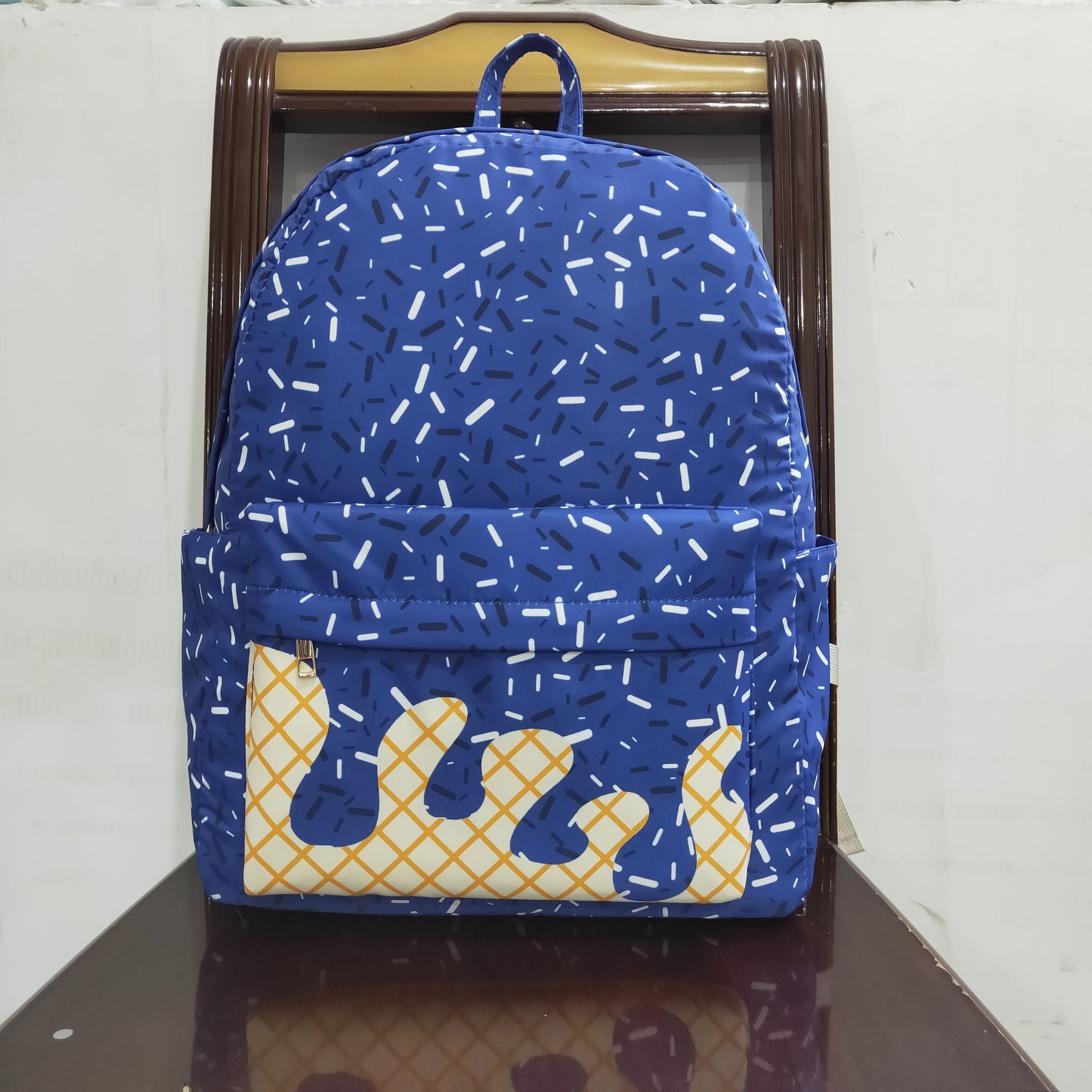 BA0340 Waffle Ice Cream Blue Backpack 202511 RTS