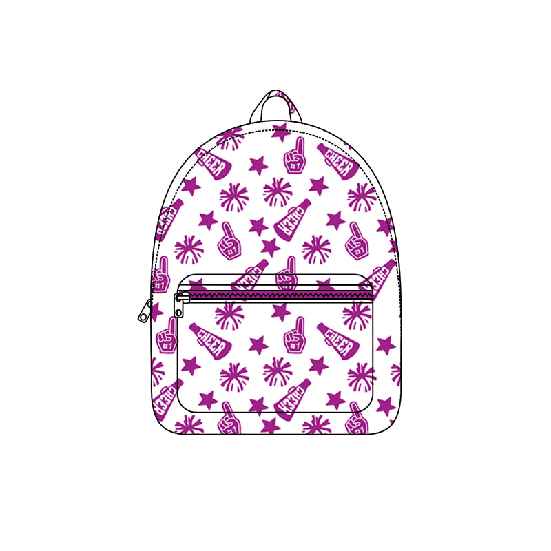 Preorder BA0351 Cheer Fireworks Purple White Backpack 202508