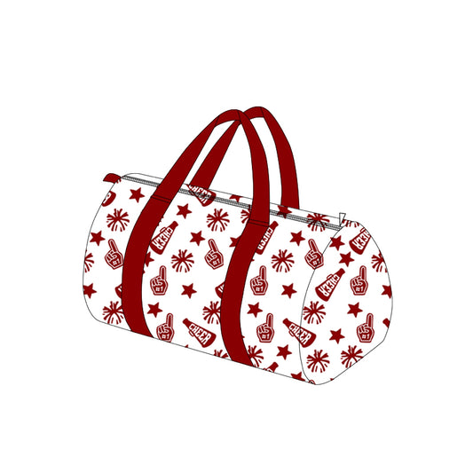Preorder BA0369 Cheer Fireworks Dark Red Gym Bag Boutique Travel Handbag 7.9*18.5*11.2 inches 202508