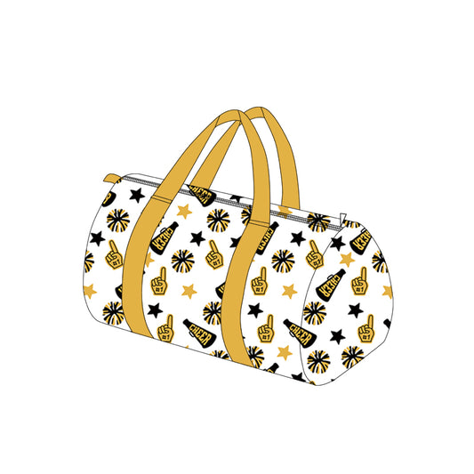 Preorder BA0370 Cheer Fireworks Black Golden Gym Bag Boutique Travel Handbag 7.9*18.5*11.2 inches 202508