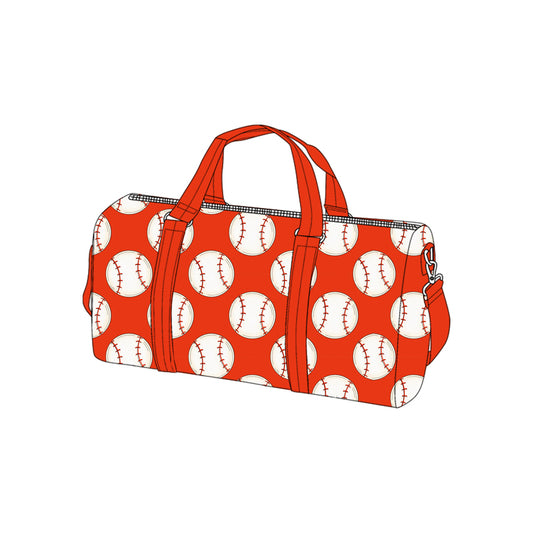 MOQ 8 Preorder BA0378 Baseball Red Gym Bag Boutique Travel Handbag 7.9*18.5*11.2 inches 202509