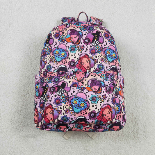 BA0384 K-POP Floral Music Cartoon Purple Backpack 202601 RTS