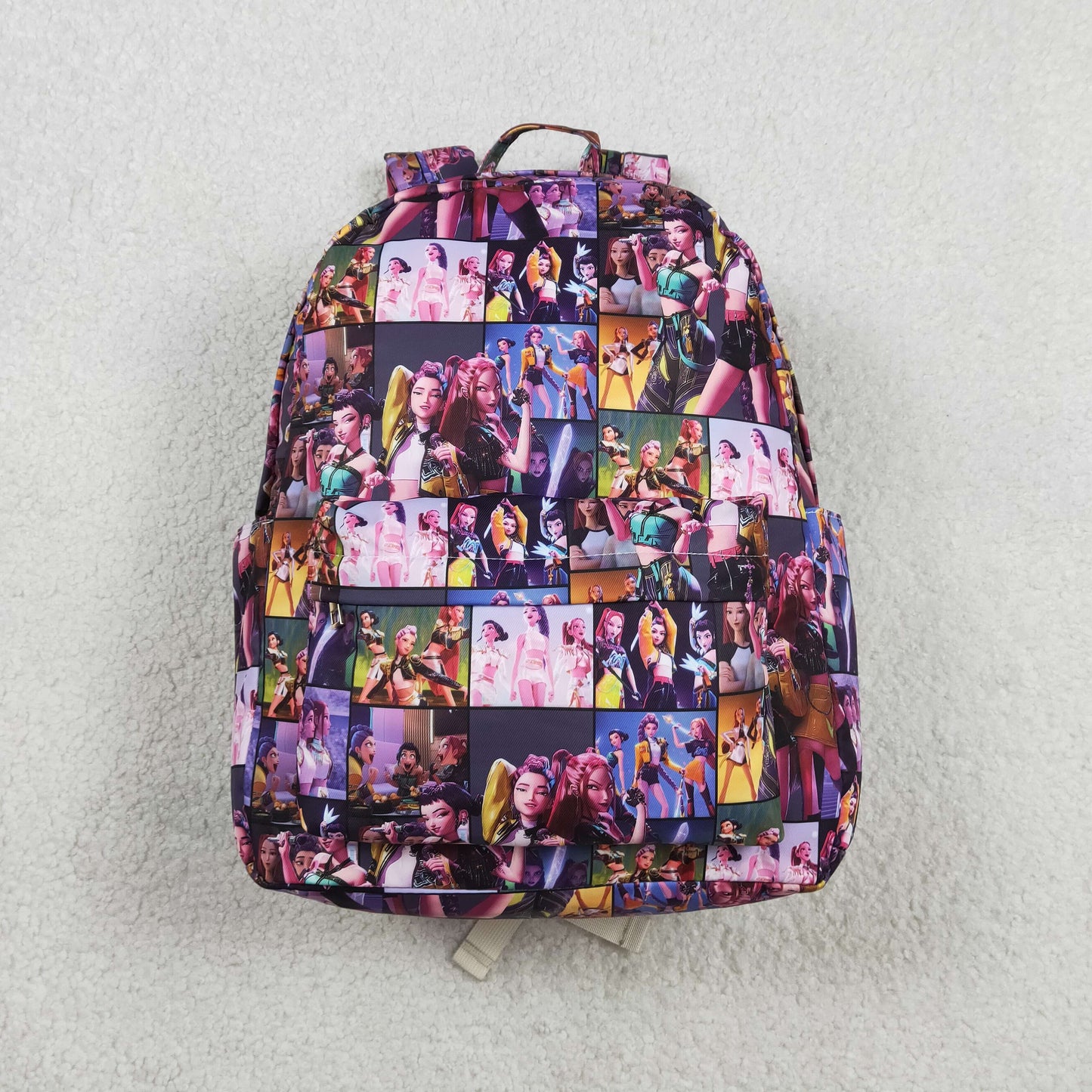 BA0386 K-POP Plaid Stage Show Purple Backpack 202601 RTS