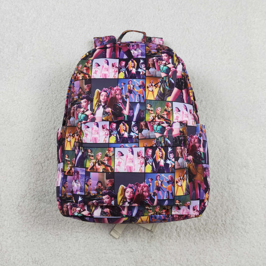 BA0386 K-POP Plaid Stage Show Purple Backpack 202601 RTS