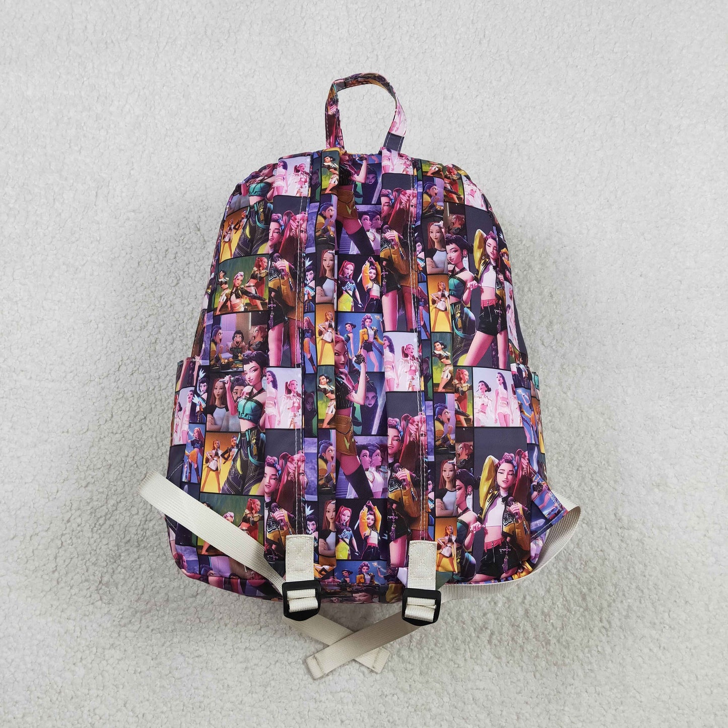 BA0386 K-POP Plaid Stage Show Purple Backpack 202601 RTS