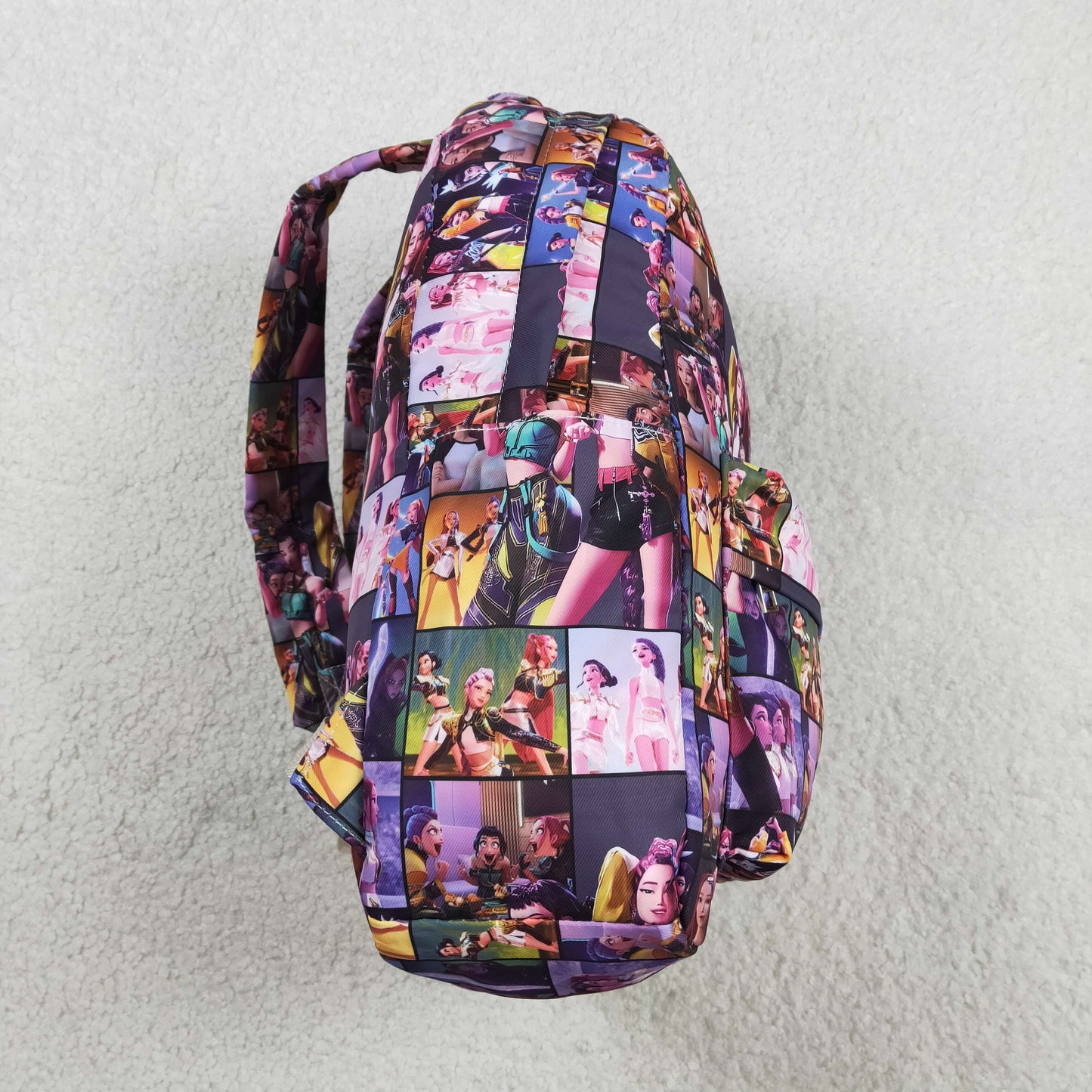 BA0386 K-POP Plaid Stage Show Purple Backpack 202601 RTS