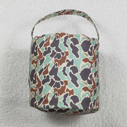 BA0387 Embroidered Easter Bunny Camouflage Print Little Bag Basket 202601 RTS