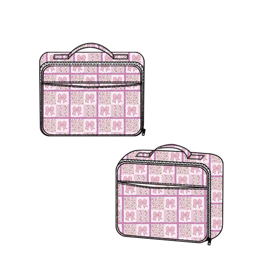 MOQ 5 PCS Preorder BA0390 Pink Bows Flower Plaid Lunch Bag 202512