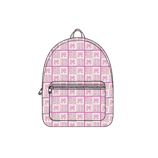 MOQ 5 PCS Preorder BA0391 Pink Bows Flower Plaid Backpack 202512