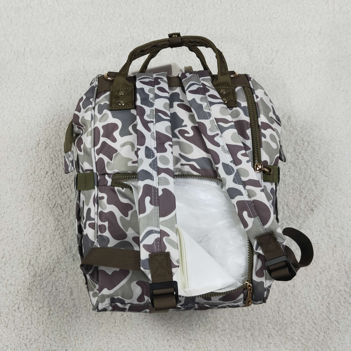 BA0403 Embroidery Hunting Dog Camo Diaper Bag Backpack