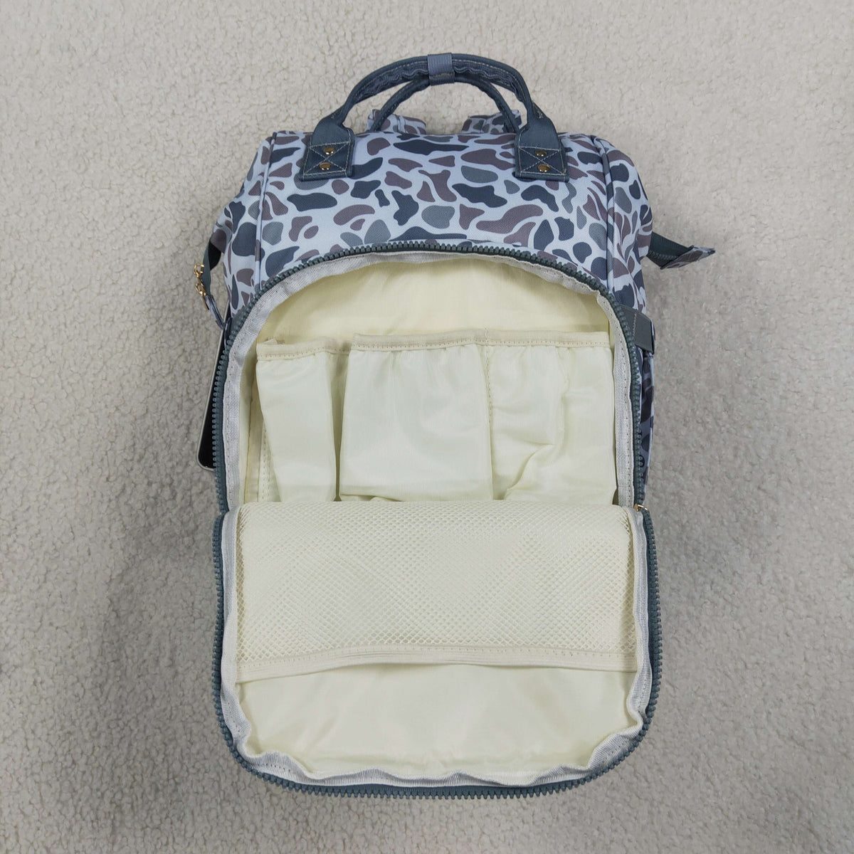BA0406 Hunting Camo Grey Diaper Bag Backpack