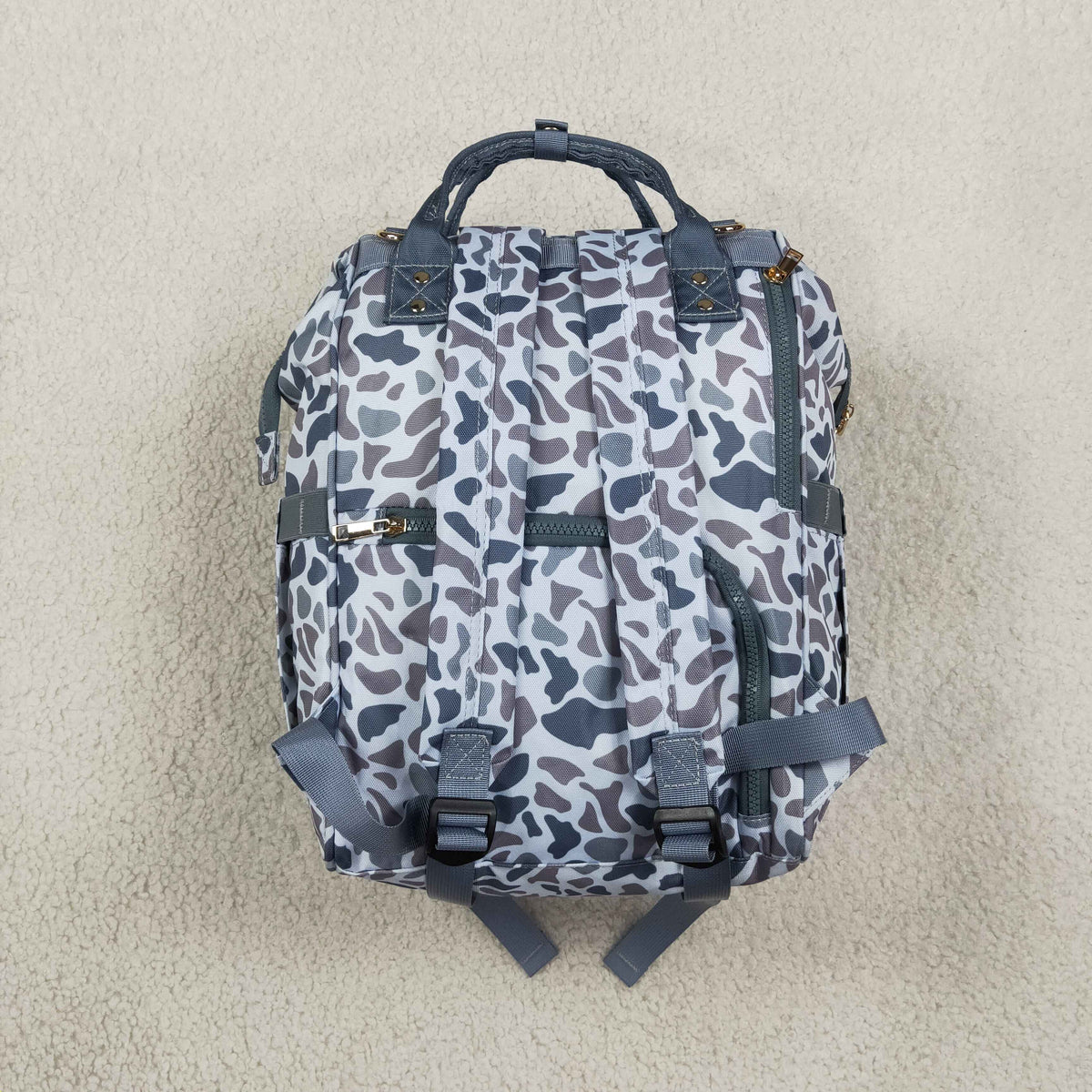 BA0406 Hunting Camo Grey Diaper Bag Backpack