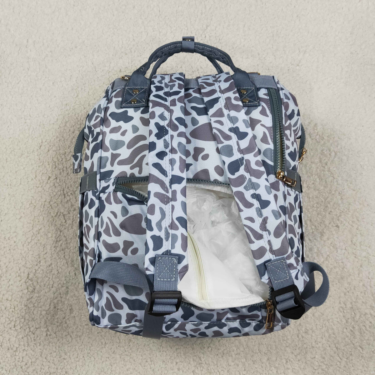 BA0406 Hunting Camo Grey Diaper Bag Backpack