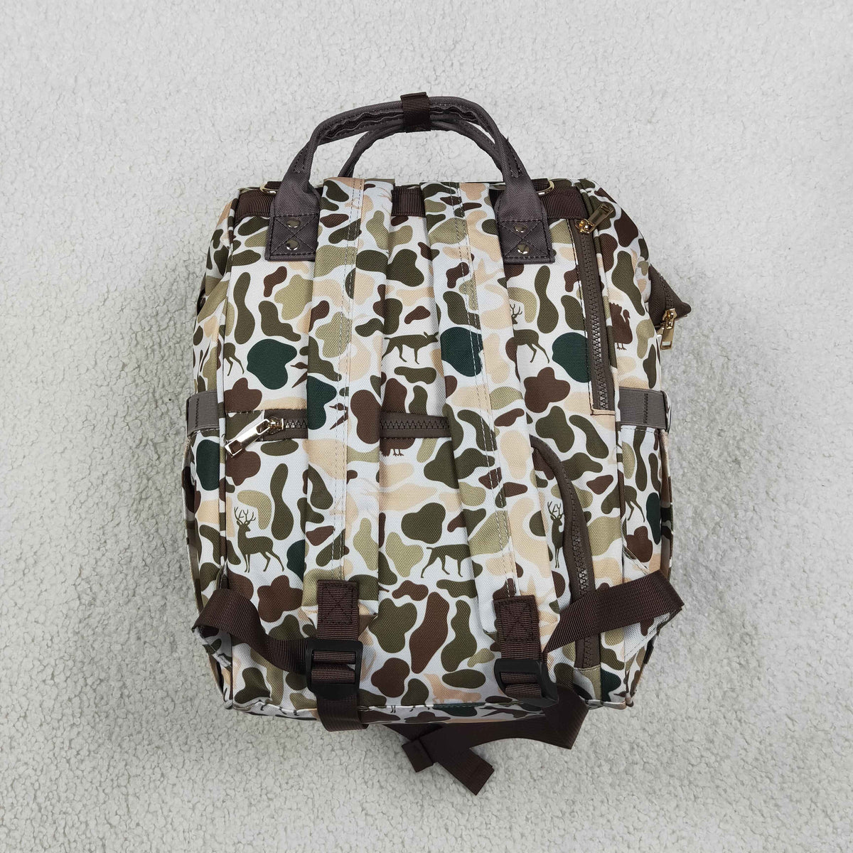 BA0407 Hunting Camo Dog Diaper Bag Backpack