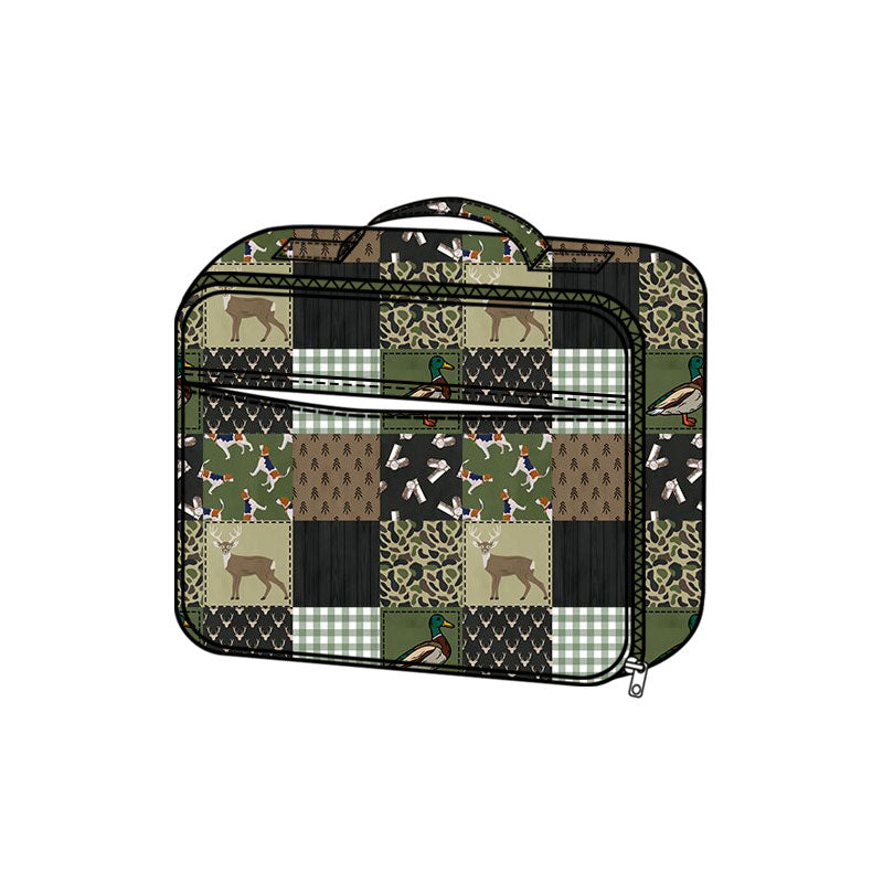 Preorder MOQ 5 pcs each Hunting Camo Plaid Kids Matching Bags
