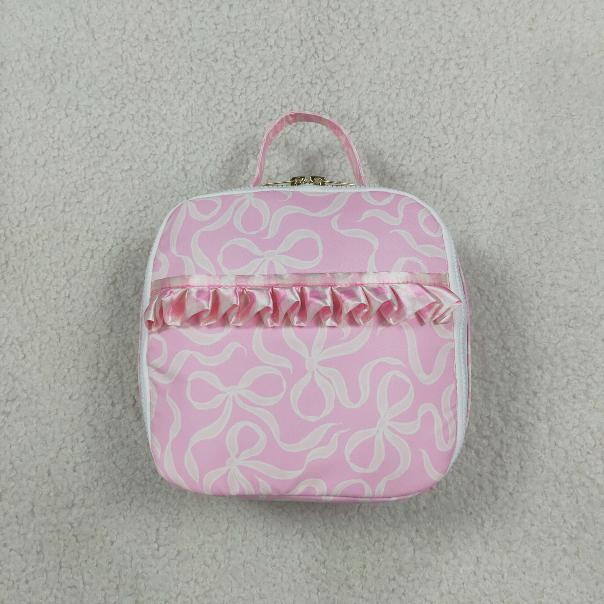 BA0464 Bows Pink Ruffles Lunch Box Bag