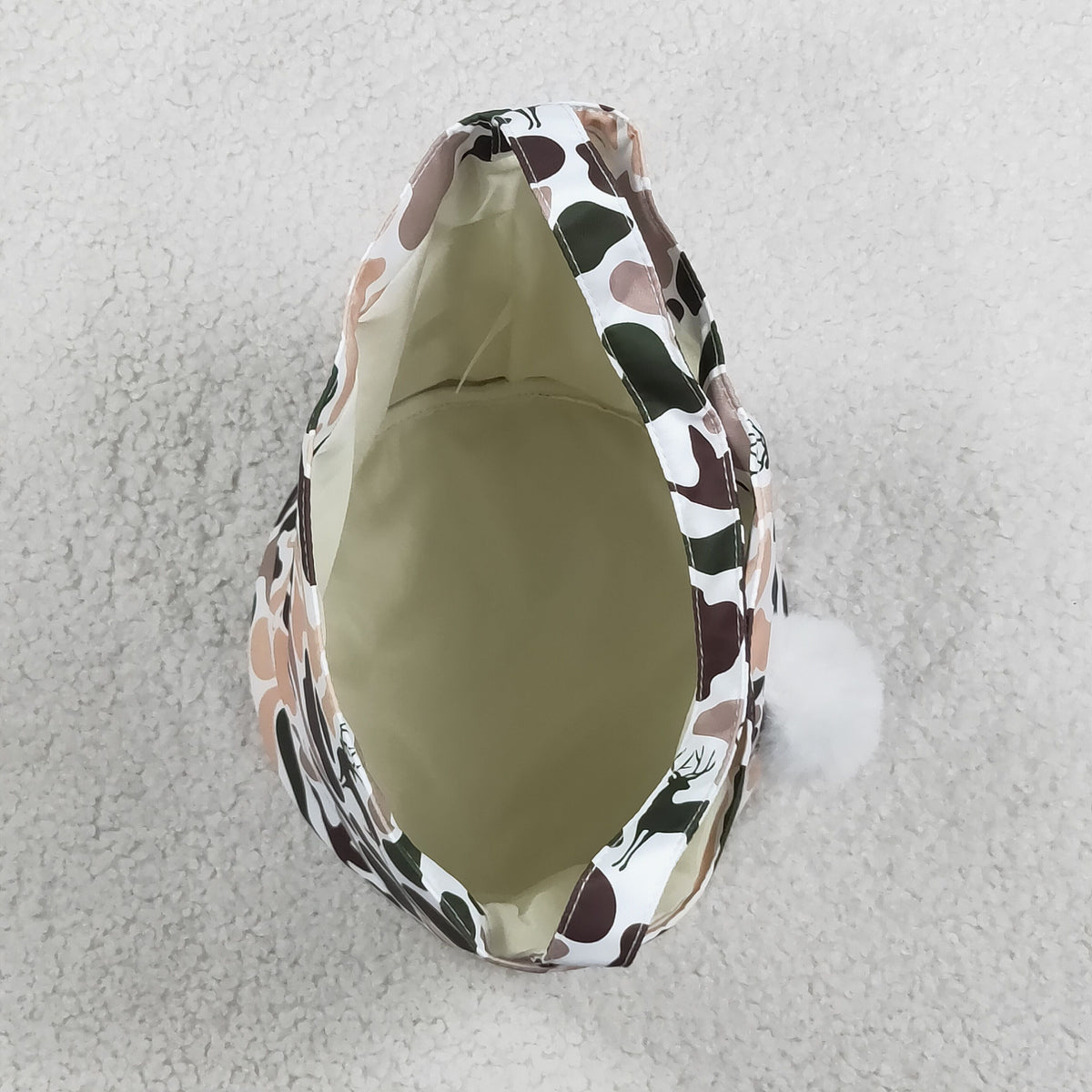 BA0466 Embroidery Easter Rabbit Camo Basket Handbag Bag