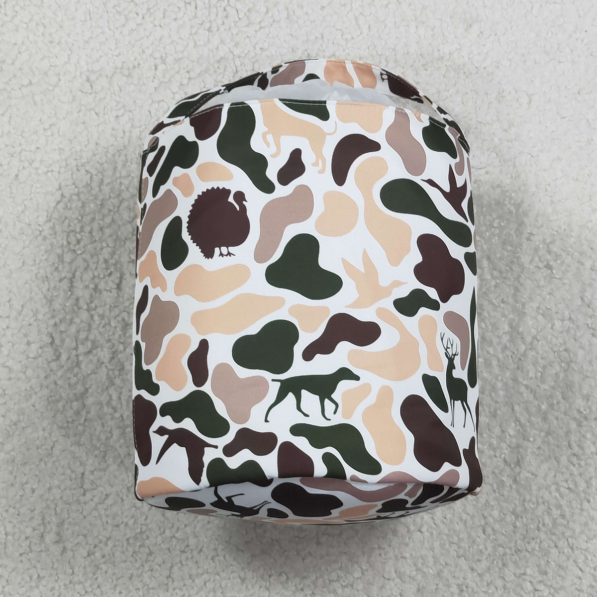BA0466 Embroidery Easter Rabbit Camo Basket Handbag Bag