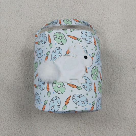 BA0468 Embroidery Easter Rabbit Eggs Carrots Basket Handbag Bag