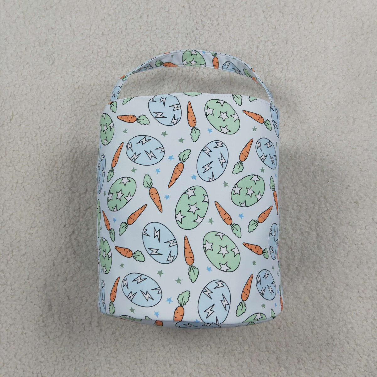 BA0468 Embroidery Easter Rabbit Eggs Carrots Basket Handbag Bag