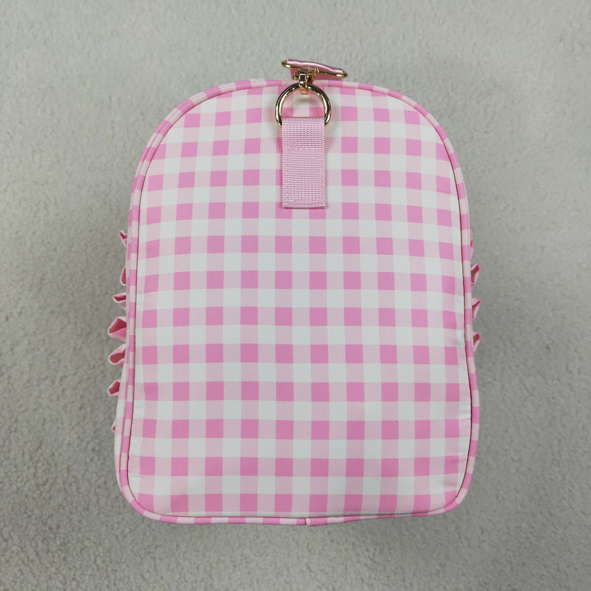 BA0469 Plaid Pink Ruffles Duffle Bag