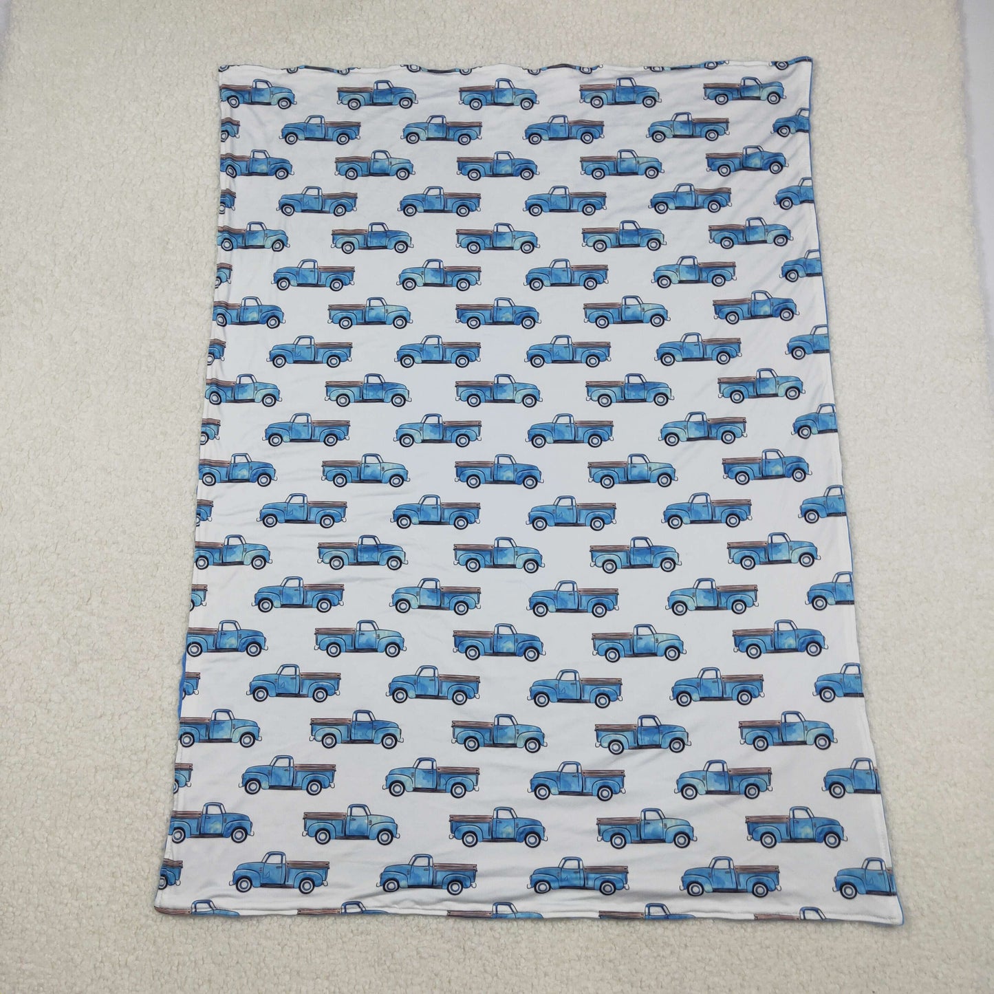 BL0062 Truck Pattern Blue Baby Blanket 29-43 inches 202511 RTS