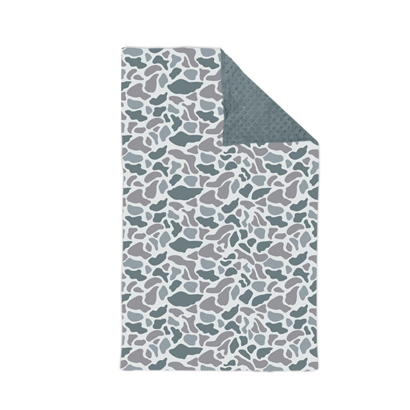 Preorder BL0145 NO MOQ grey blue camo baby blanket