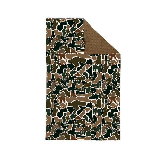 Preorder BL0146 NO MOQ brown green camouflage beige baby blanket