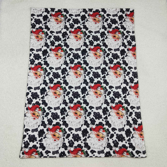 BL0158 Cow Print Christmas Santa Claus Black and White 29-43 inches Baby Blankets Wholesale 202510 RTS