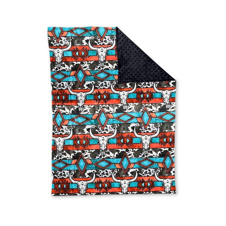 Preorder BL0161 Alpine cow head geometry cow print baby blanket high quality wholesale