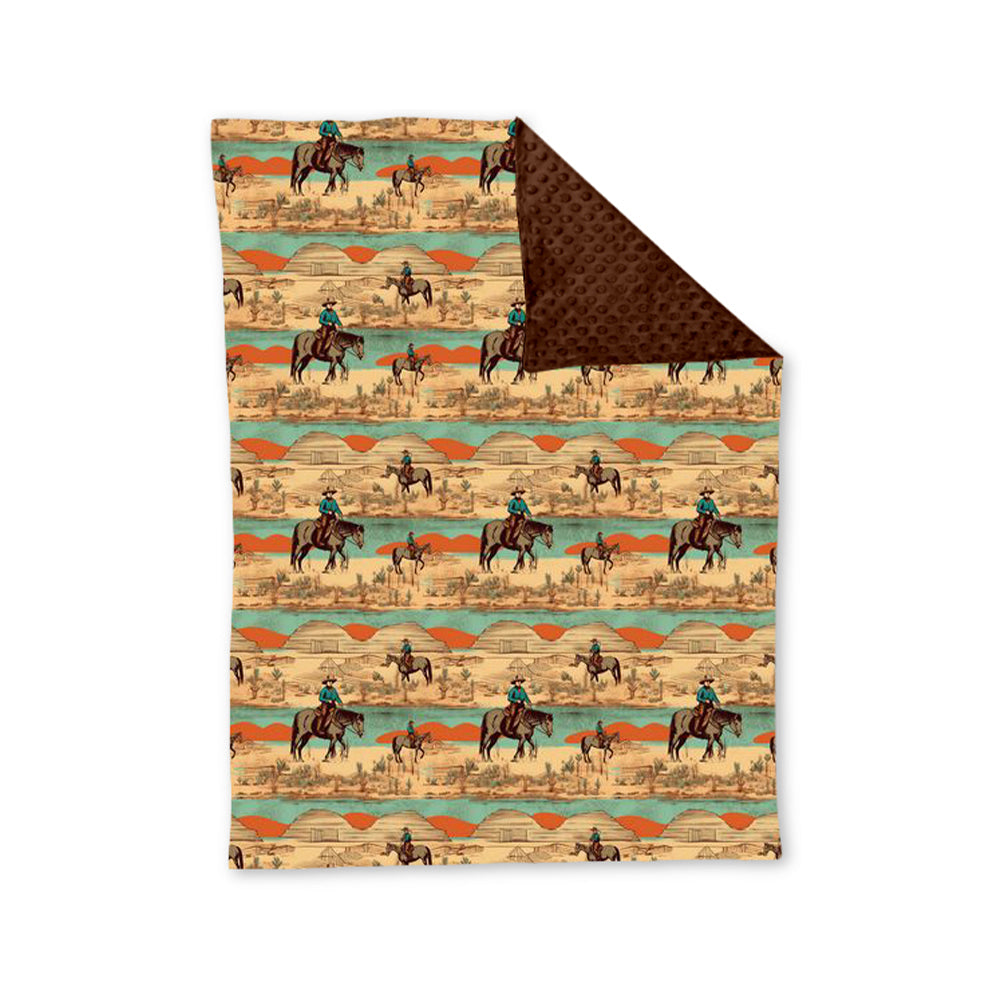 Preorder BL0167 Desert brown baby blanket for horseback riding