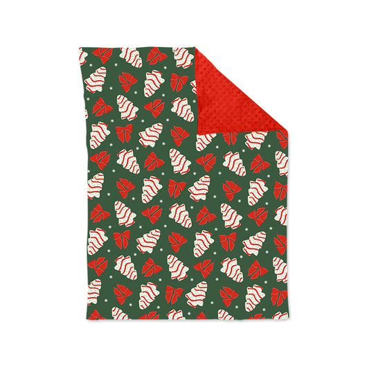 Preorder BL0172 Christmas cookie bow pattern red and green baby blanket