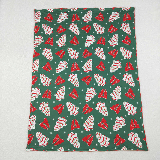 BL0172 Christmas Cookie Bow Pattern Red Green Baby Blanket 29-43 inches 202510 RTS