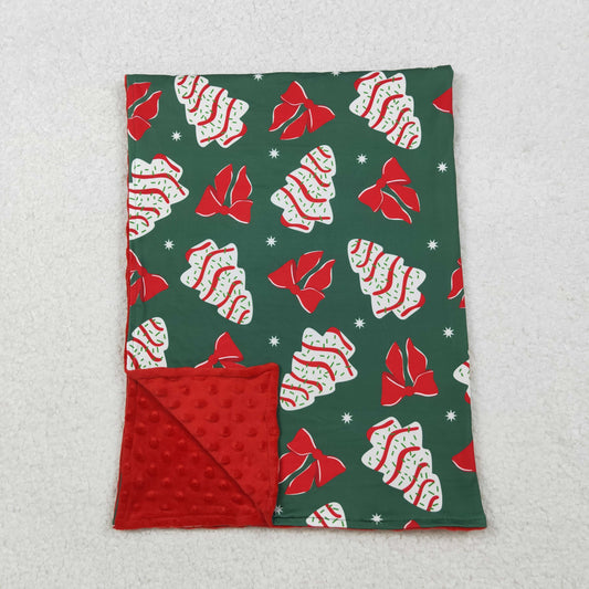 BL0172 Christmas Cookie Bow Pattern Red Green Baby Blanket 29-43 inches 202510 RTS