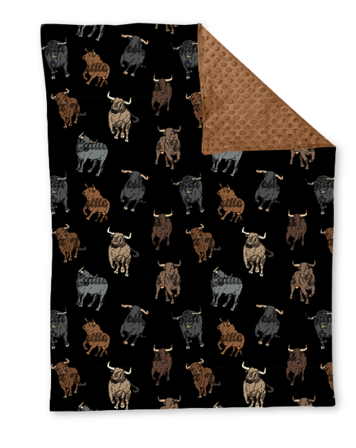 Preorder BL0174 Cow brown and black baby blanket