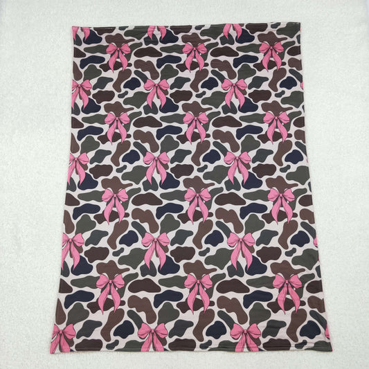 BL0189 Pink Bows Camouflage Baby Blanket 29-43 inches 202510 RTS