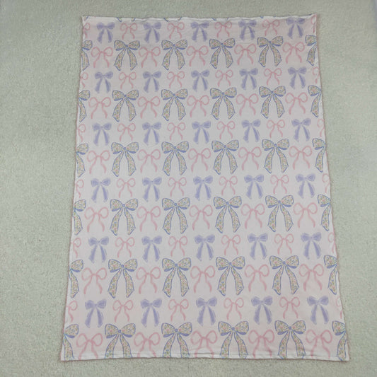 BL0191  Bows Pink Baby Blanket 29-43 inches 202509 RTS