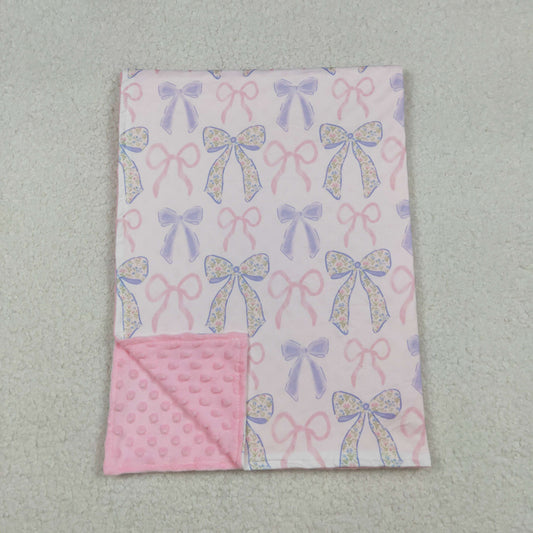 BL0191  Bows Pink Baby Blanket 29-43 inches 202509 RTS