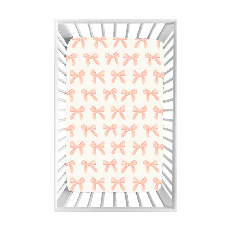 preorder BL0198 White Pink Bow Bed sheet western boutique 27*51 inches 202502